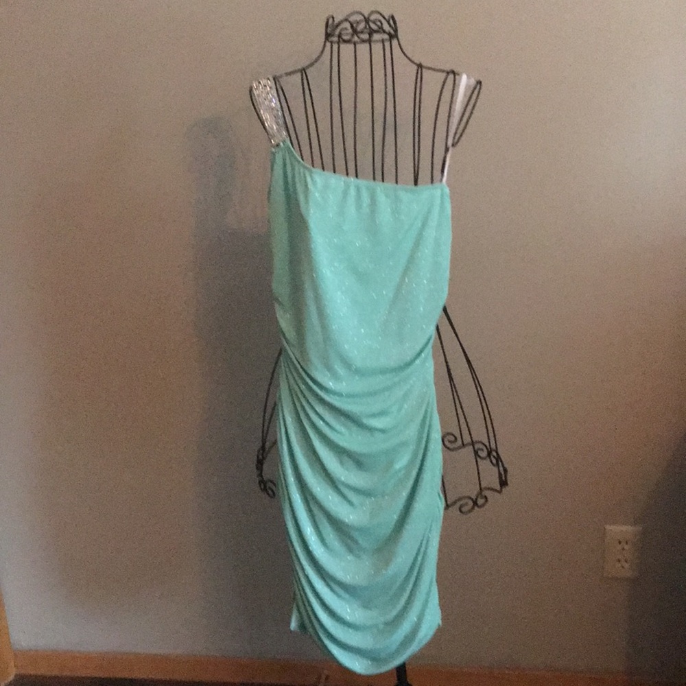 Deb one shoulder cocktail dress.